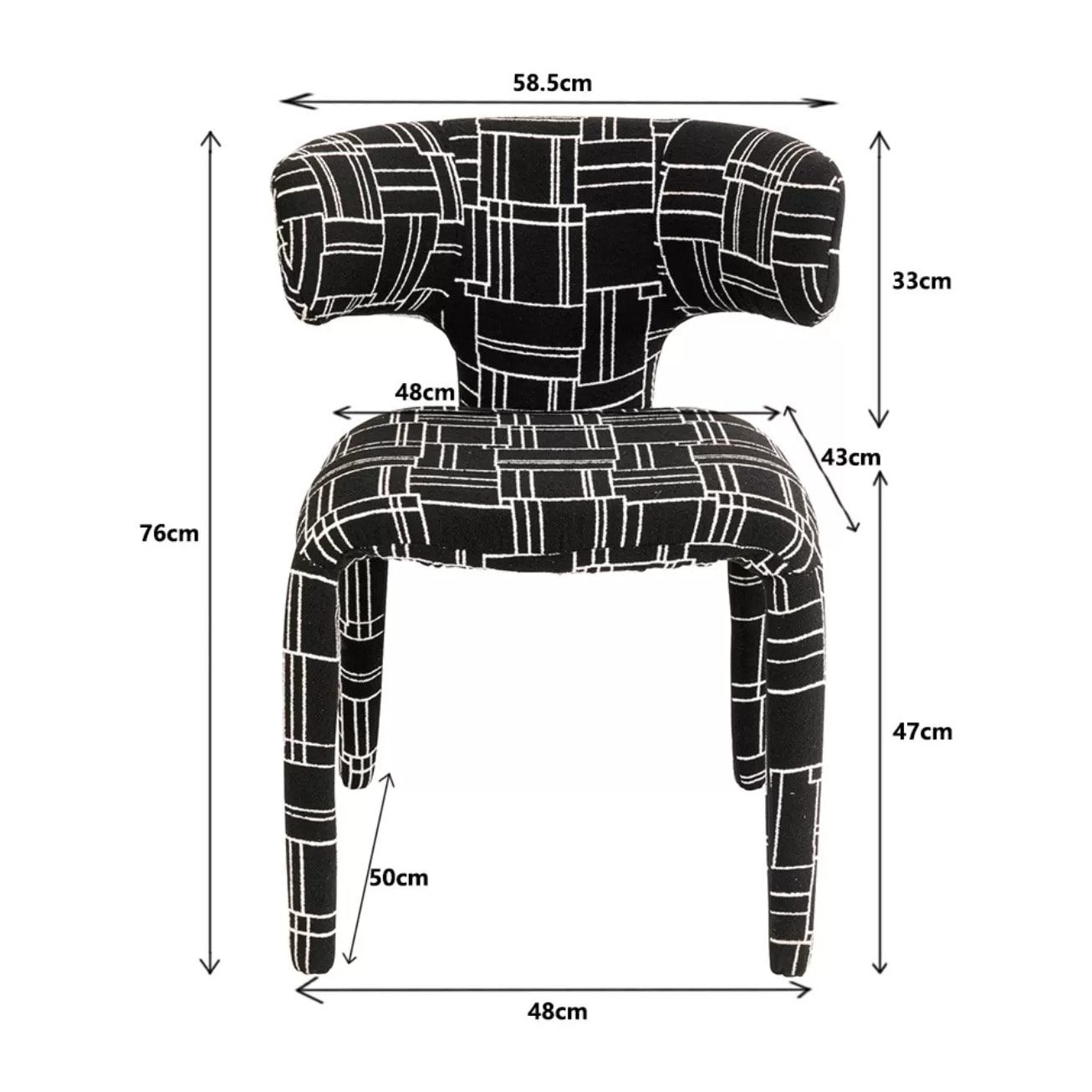 Chaise Tobi Trio noire Kare Design