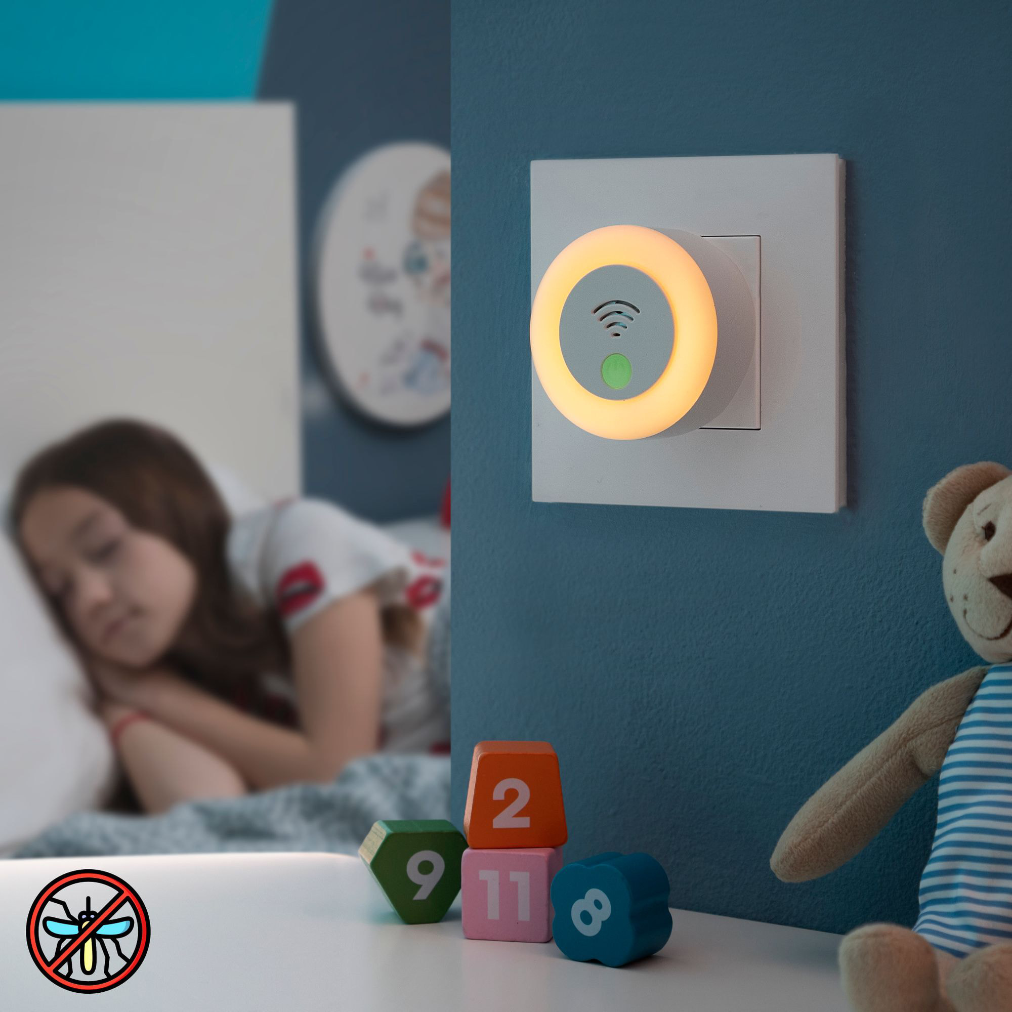 Repellente ad ultrasuoni con LED kl litto - bianco - 5x5x6 cm