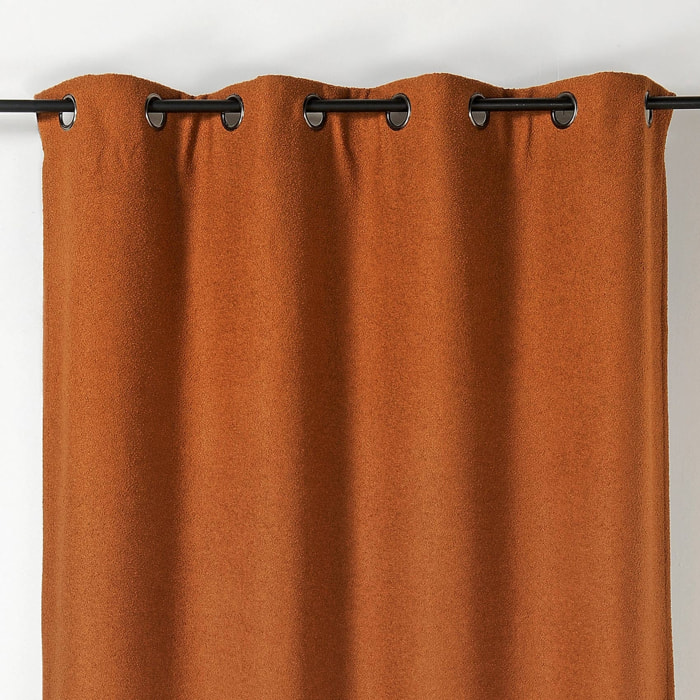 Rideau thermique au style bouclette - Terracotta