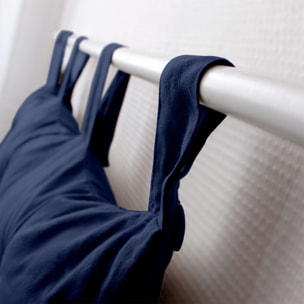Coussin tête de lit en coton et pattes boutonnées - Bleu Marine