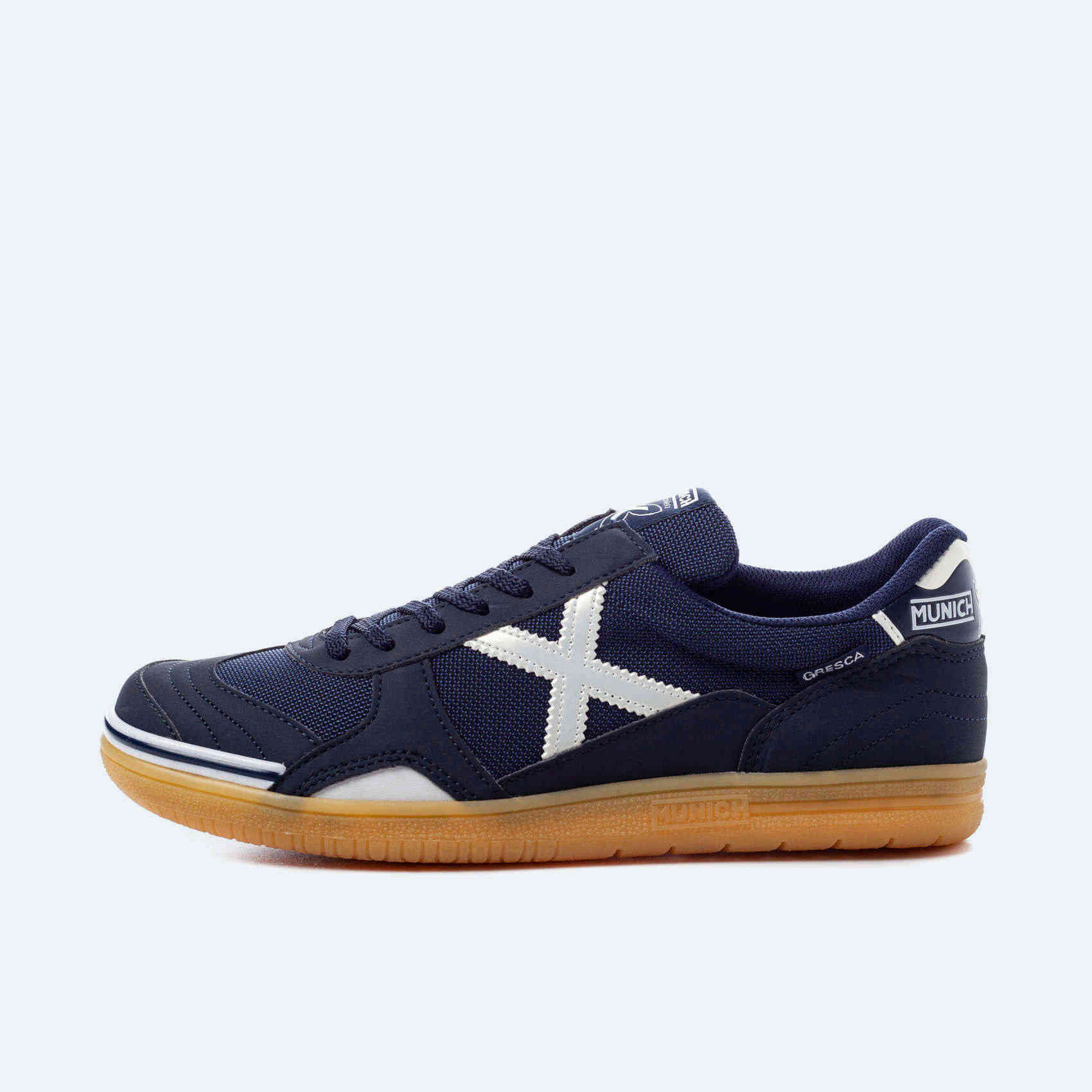 MUNICH GRESCA 13 Zapatillas fútbol sala Diseño Azul Marino y Blanco