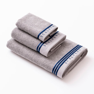 Juego de 4 sets de 3 toallas grises (4x tocador 30x50cm + 4x manos 50x90cm + 4x baño 70x140cm) 450gsm en algodón scalpers home