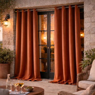Rideau d'extérieur en tissu déperlant - Terracotta