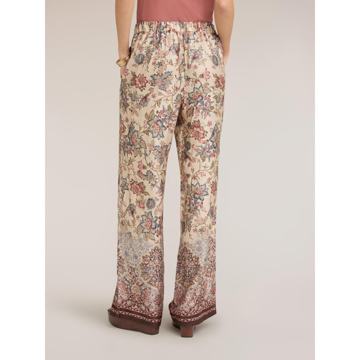 Motivi - Pantaloni palazzo in raso di viscosa - Rosa cipria