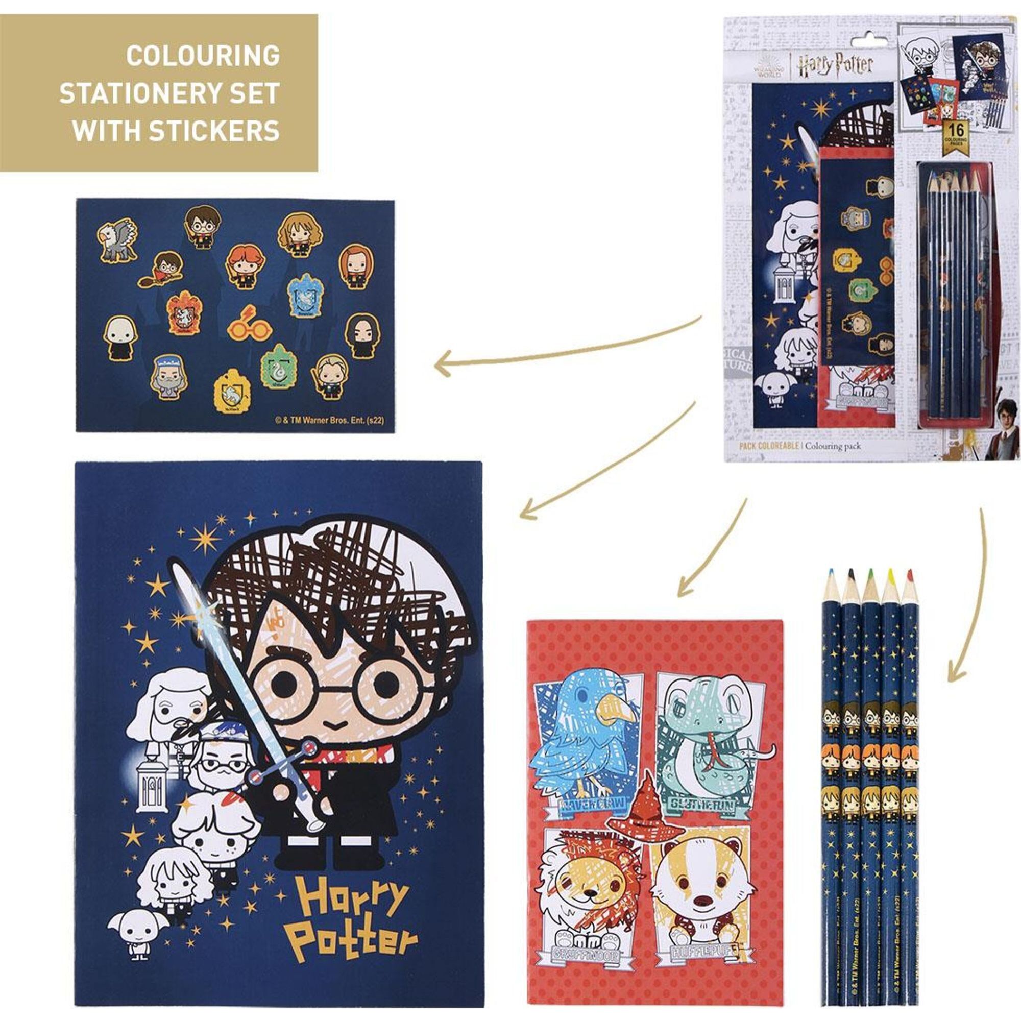 Set Papelería Coloreable Harry Potter Blue