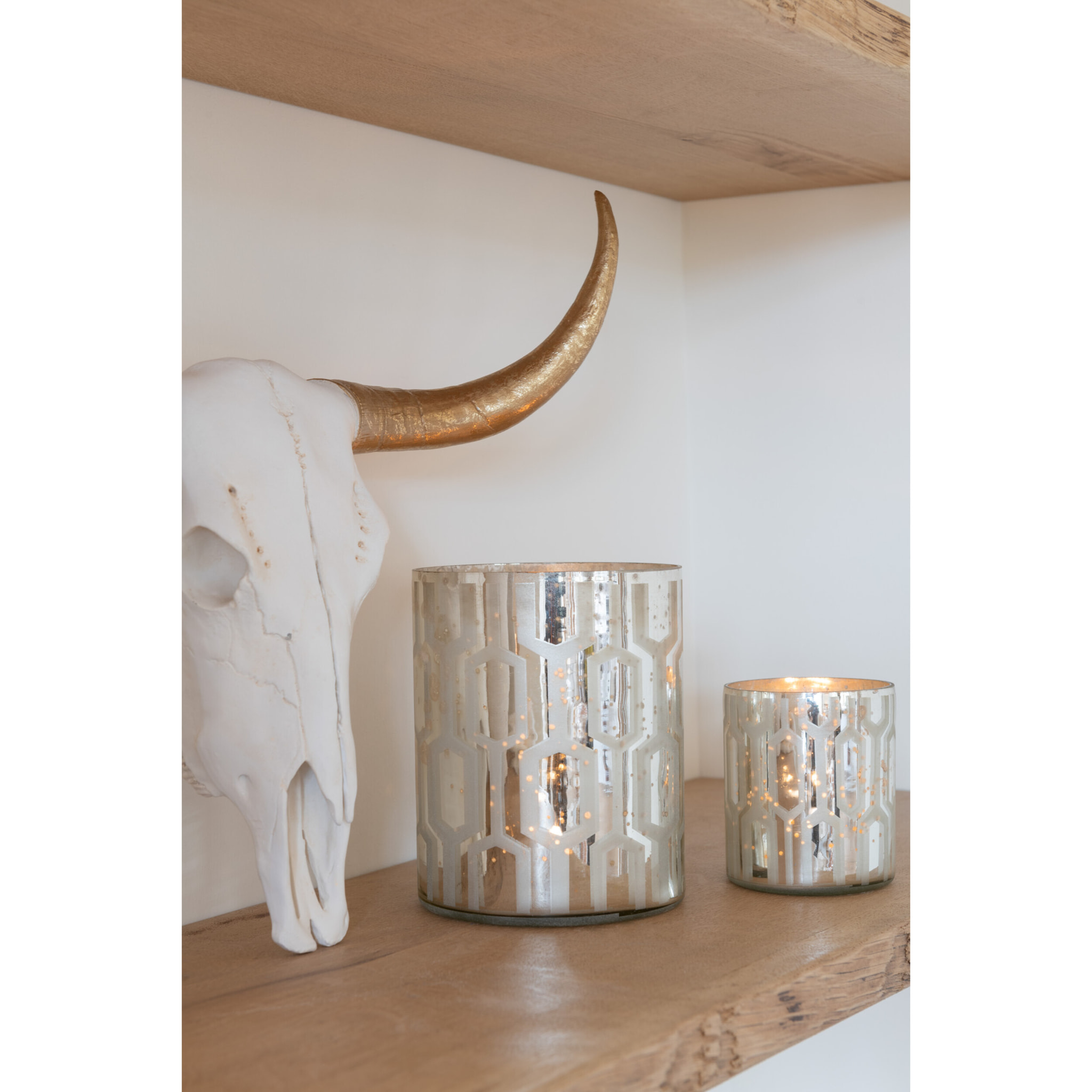 J-Line photophore - verre - argent - extra small - 2 pcs