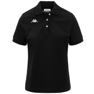 Kappa - Polos Mujer Negro - Logo Sharas Wss
