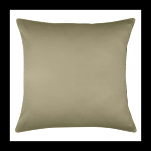 Taie d'oreiller satin de coton uni brun marron Ava uni mordore