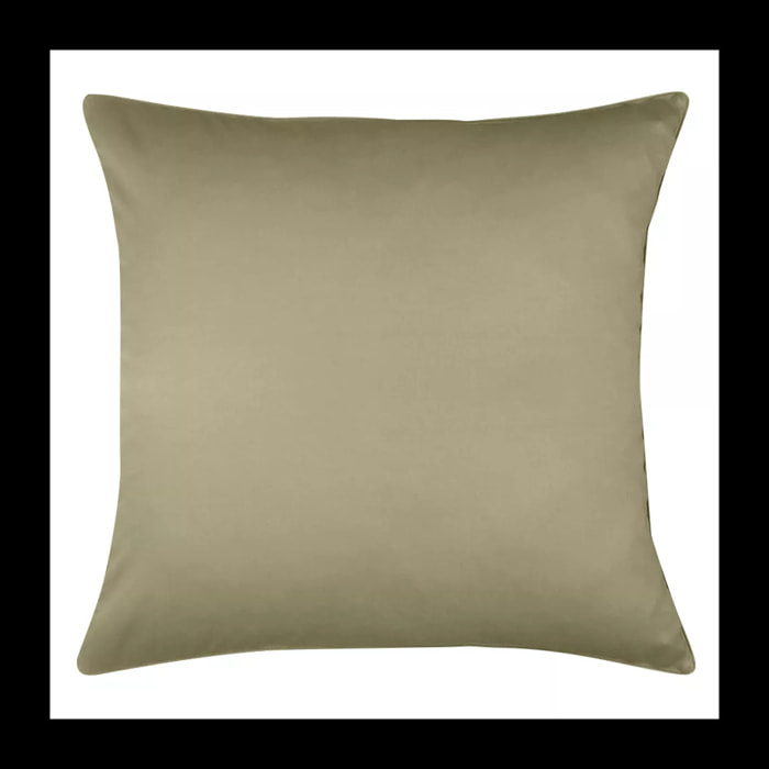 Taie d'oreiller satin de coton uni brun marron Ava uni mordore