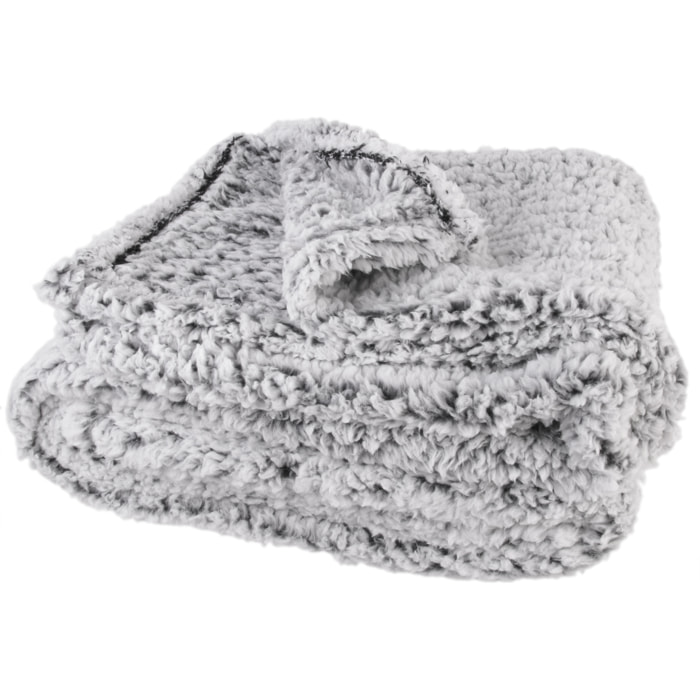 Plaid - HOME DECO FACTORY - Effet Sherpa - Gris