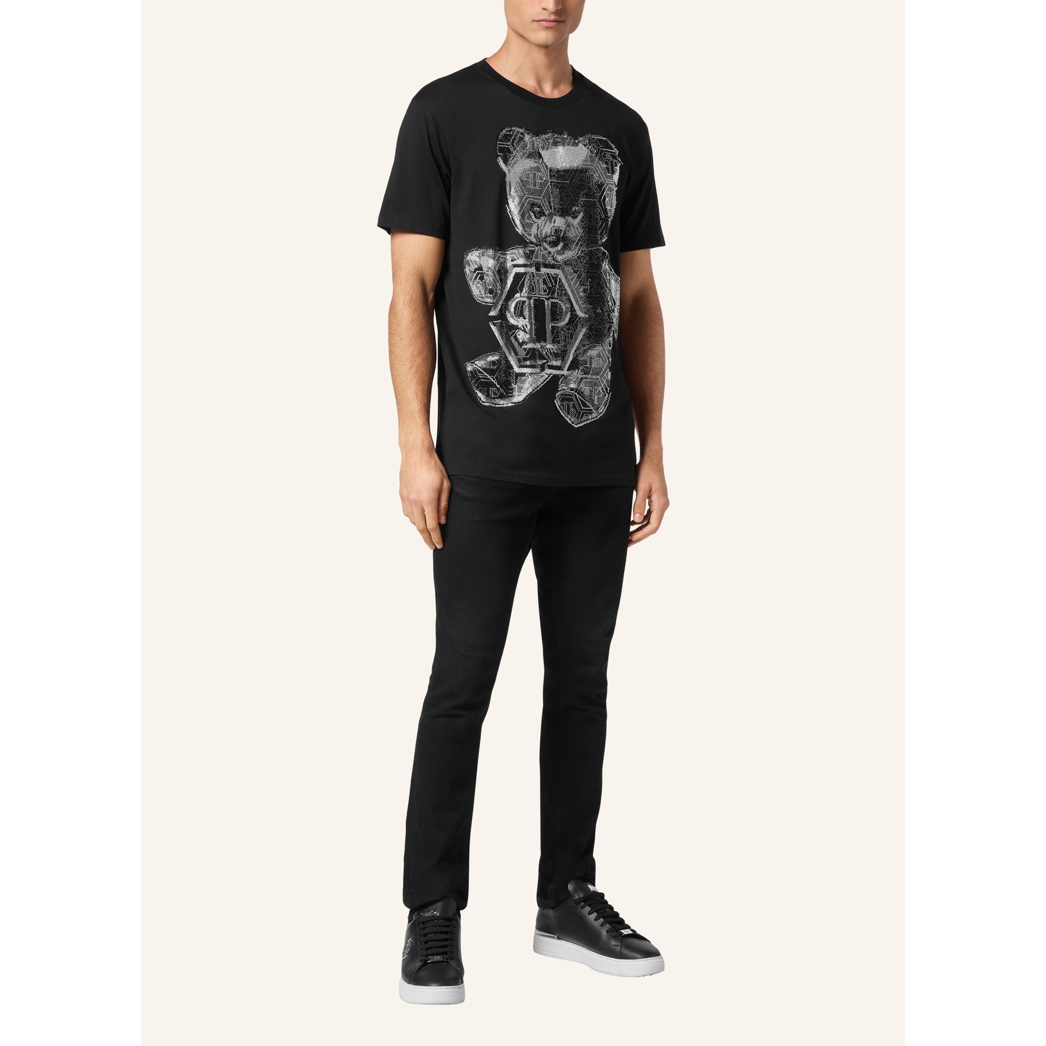 PHILIPP PLEIN Camiseta de cuello redondo y manga corta TEDDY