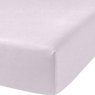 Drap housse percale - bonnet:25cm poudre de lilas