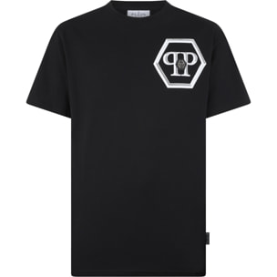 PHILIPP PLEIN Round Neck T-Shirt Lines Hexagon