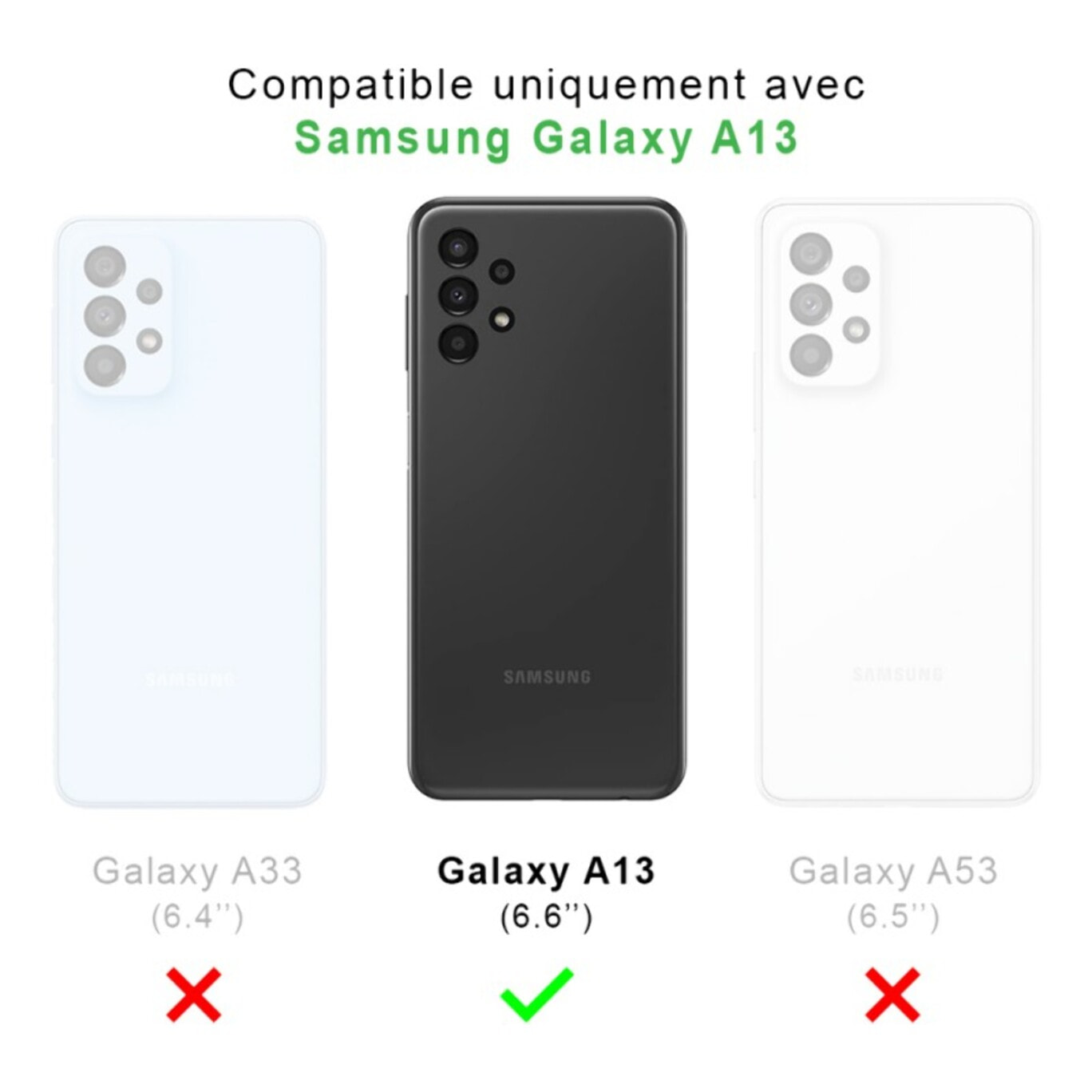 Coque Samsung Galaxy A13 Antichoc coins renforcés Silicone + 2 Vitres en verre trempé Protection écran