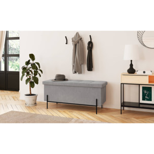 Banc coffre Loan - Gris - Pieds noirs