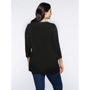 Fiorella Rubino - Camiseta con texto y aplicaciones - Negro