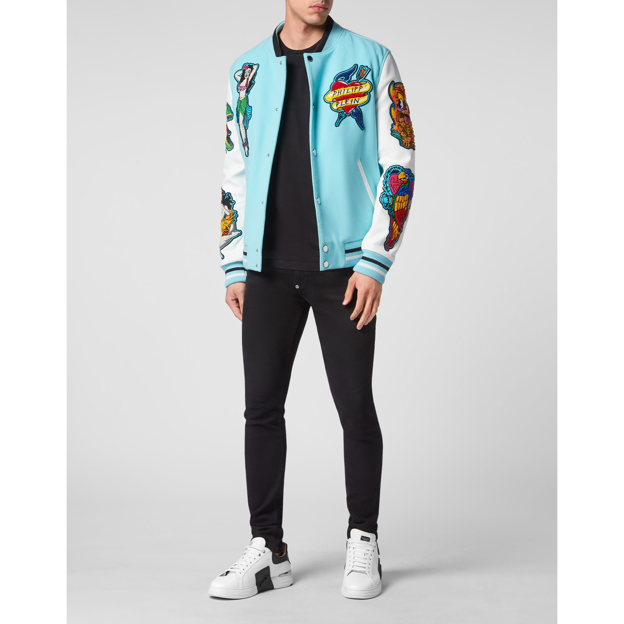 PHILIPP PLEIN Leather Bomber HAWAII