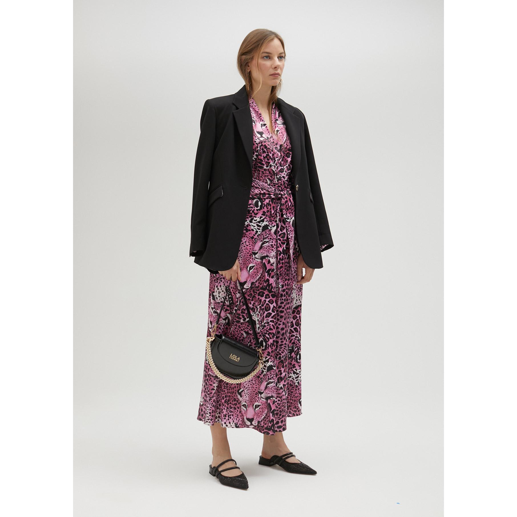 Vestito Camicia Animalier Fucsia