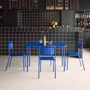 Table de jardin métal + 4 assises AMÉLIA