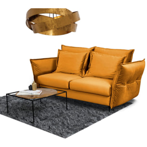 Canapé Velours Droit Convertible Verduro - 3 Places