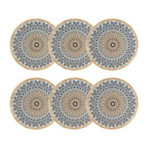 Lot de 6 assiettes plates en porcelaine 27cm BYZANCE