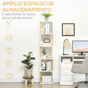 Estantería Librería en Forma S con 5 Estantes Abiertos para Salón 33x28x161 cm