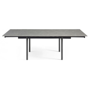 Table extensible en céramique marbre grey L160/240cm - 9 piètements - UNIK