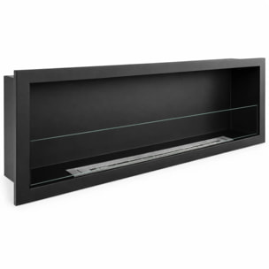 Furore 150 - Camino a Bioetanolo da Incasso 150x45x15 cm con Bruciatore 2lt in Acciaio