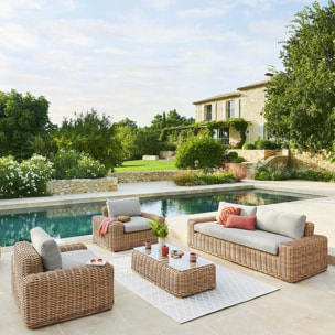 Fauteuil de salon de jardin Savinia Tahini