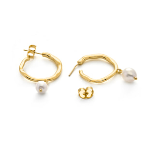Pendientes Salib acabado oro amarillo 18k