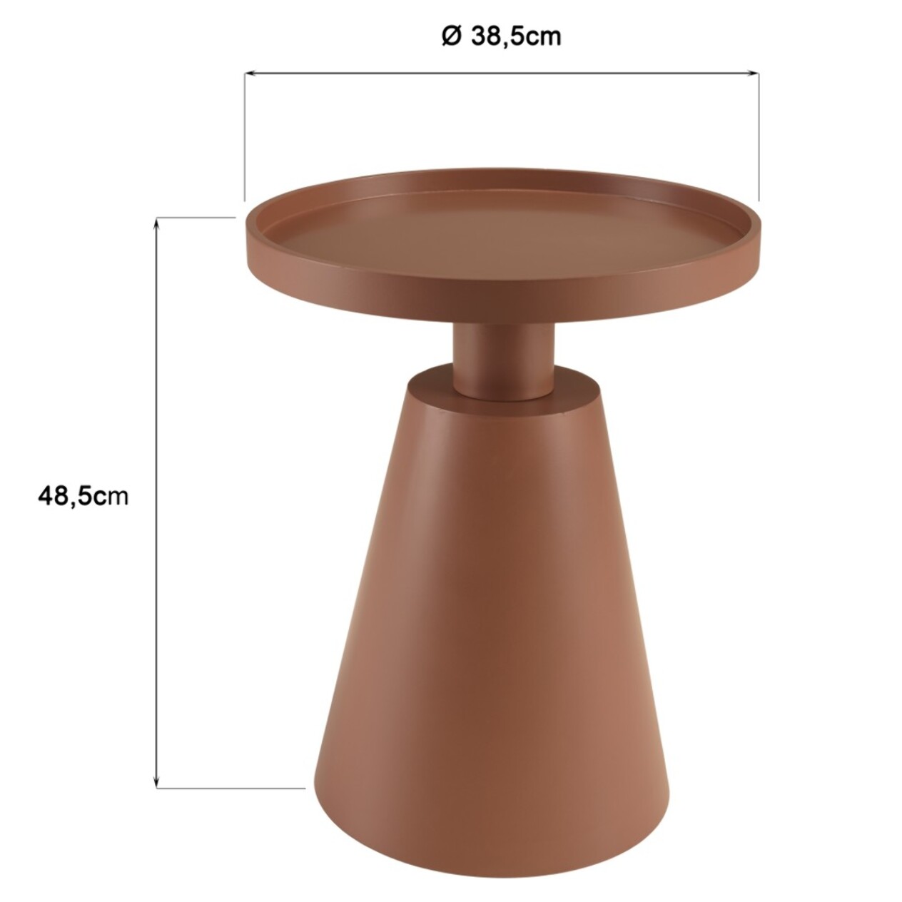 AGATHE - Table d'appoint ronde en bois peint terracotta D38cm