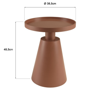 AGATHE - Table d'appoint ronde en bois peint terracotta D38cm