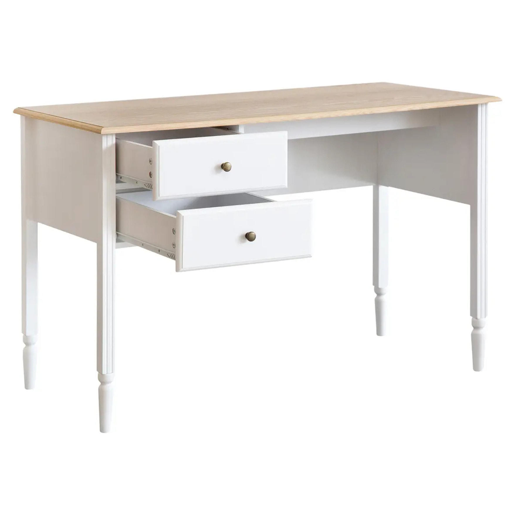 Bureau "Solen" - 2 tiroirs - bois - blanc