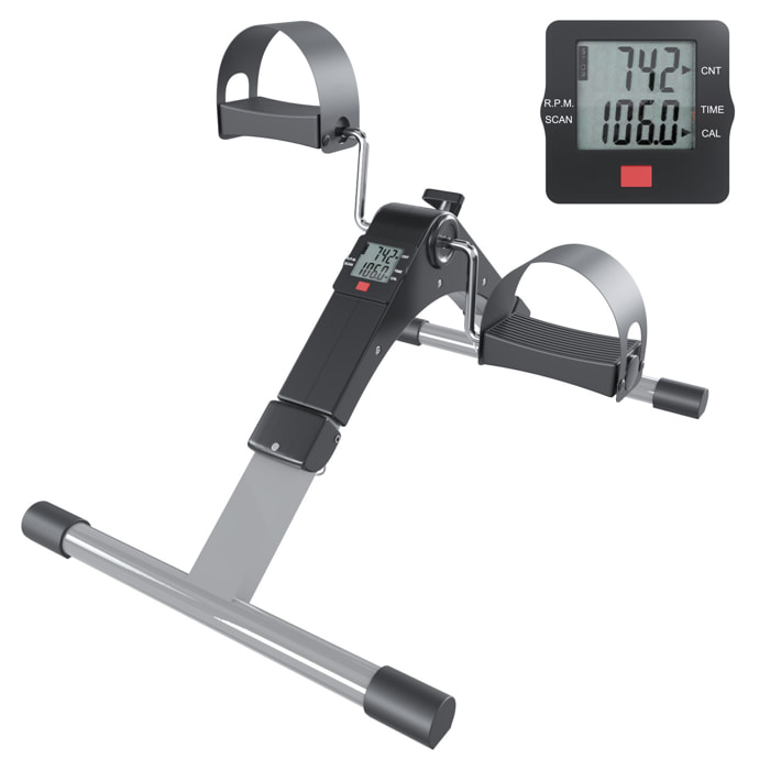 Pedaliera Riabilitazione Mini Cyclette Dispositivo Pieghevole Per Anziani Pedali Antiscivolo Display LCD Esercizio Fitness Da Tavolo Scrivania