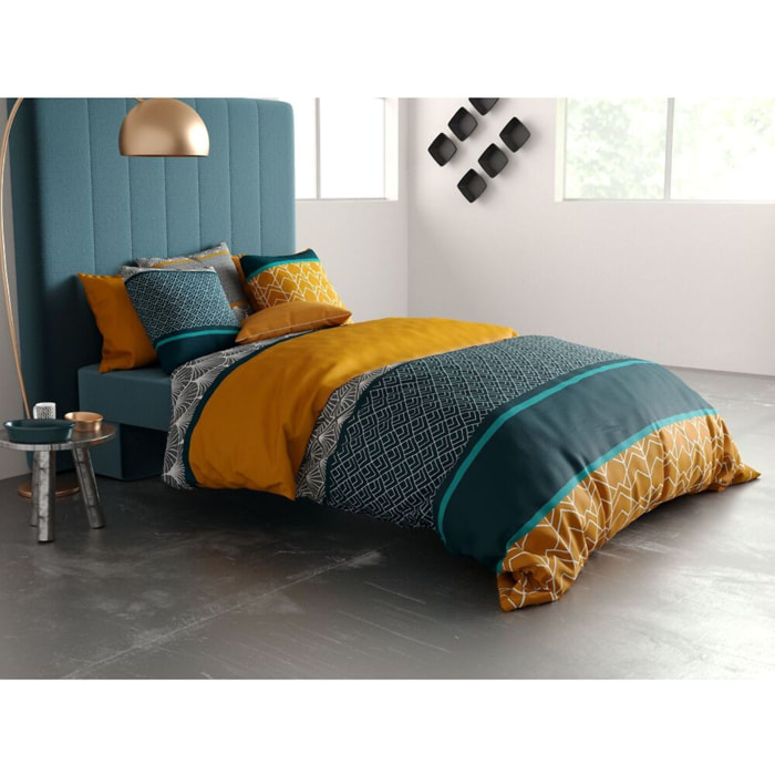 Parure Housse de Couette 3pcs  100% coton 57fils Lupin