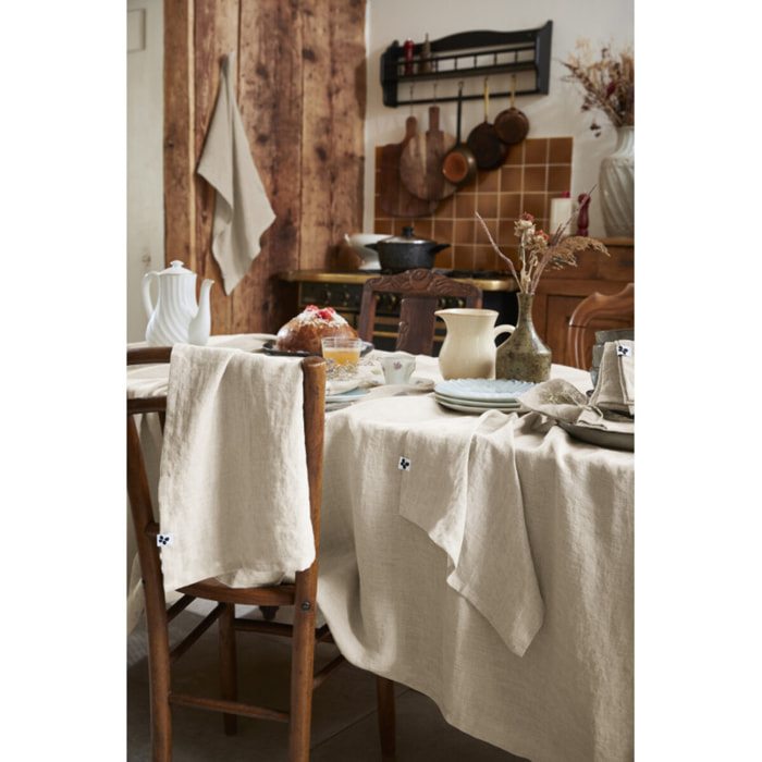 Nappe de table "Soline" Lin lavé - Couleur: Soline Sable