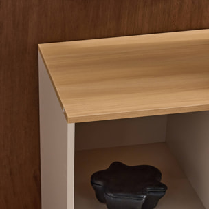 Buffet, meuble de rangement métal et décor bois 1 porte 80cm ASHTON