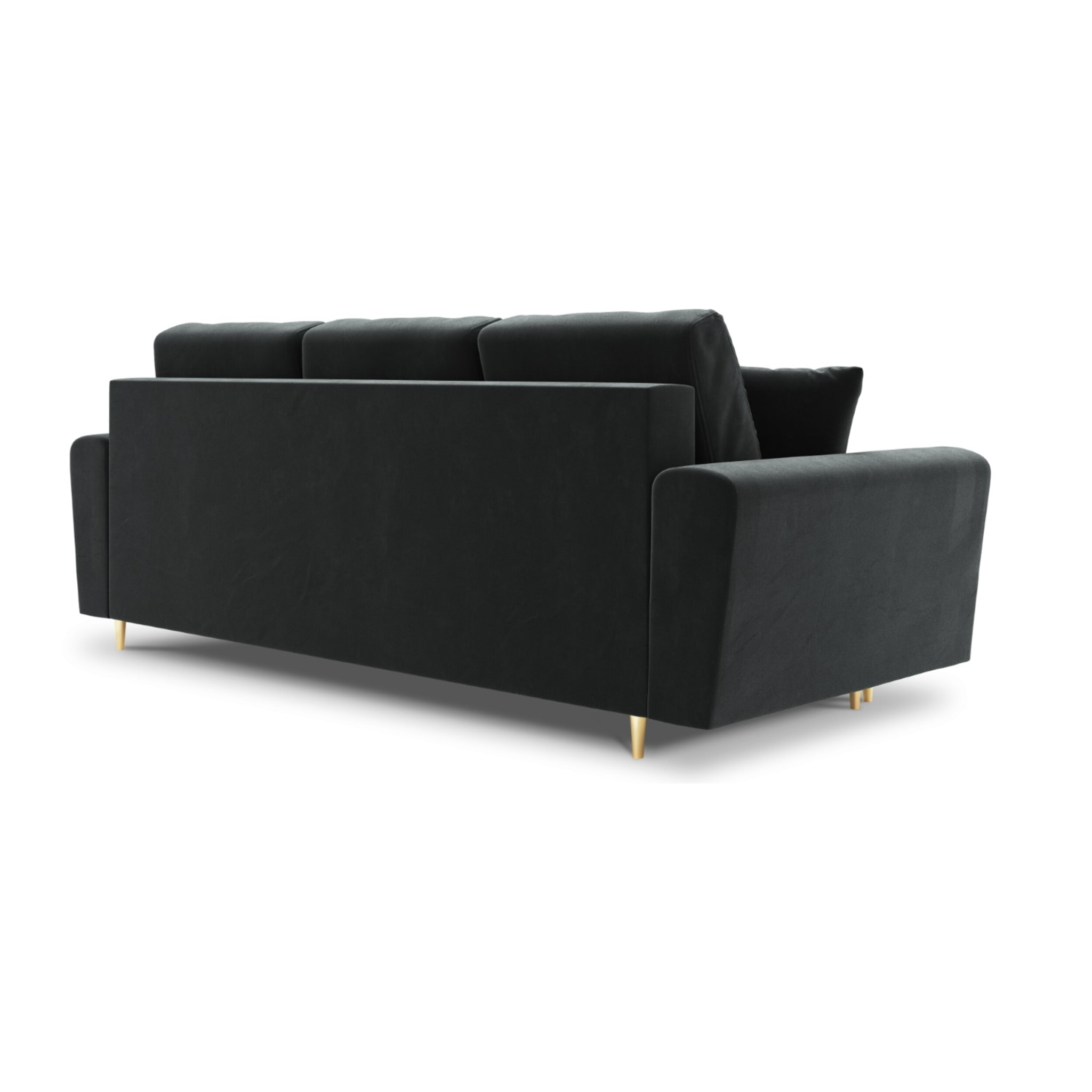Canapé convertible avec coffre de rangement "Kyoto" 3 places en velours gris foncé