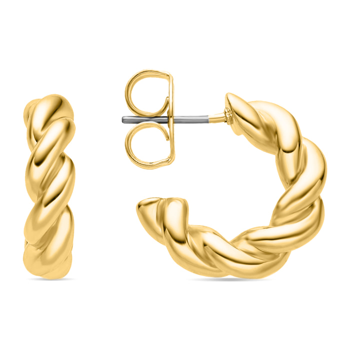 Pendientes de 17mm de diámetro acabado oro 18K