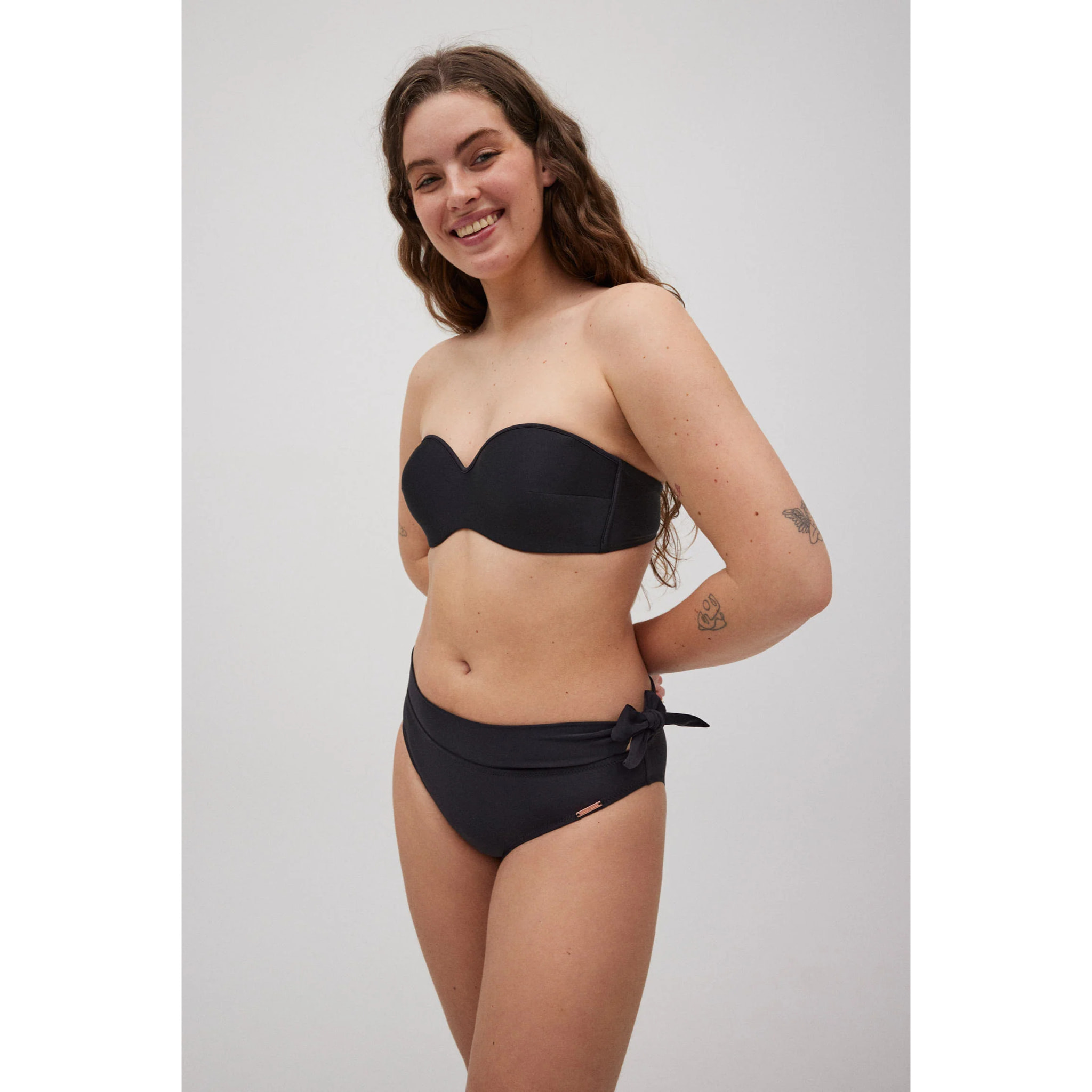 Slip bikini midi nero