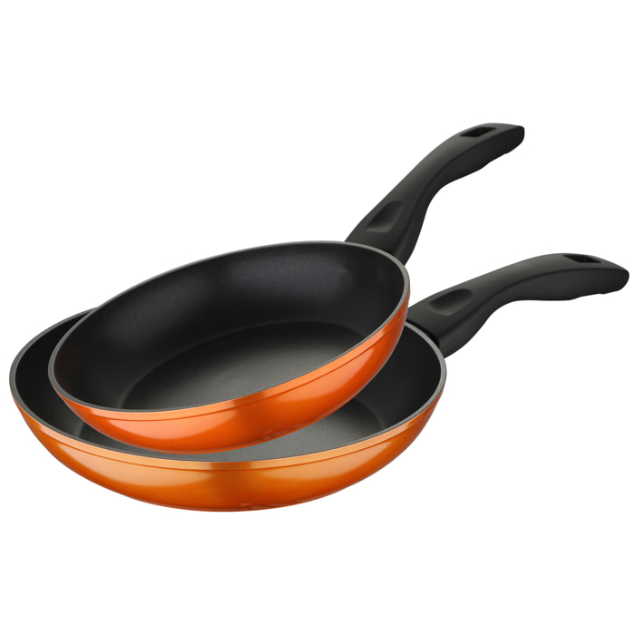Juego de 2 sartenes Bergner 20/24 cm en color naranja