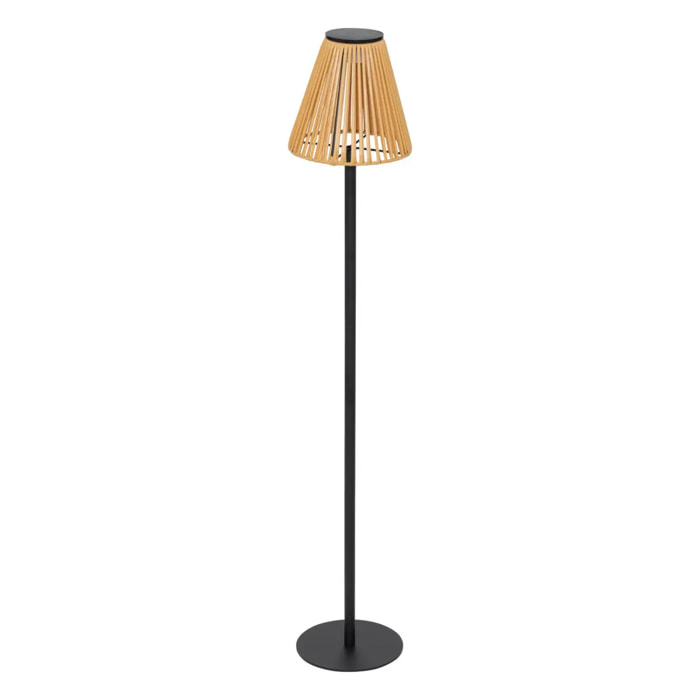 Lampadaire d'extérieur solaire et USB "Kessy" beige H108cm