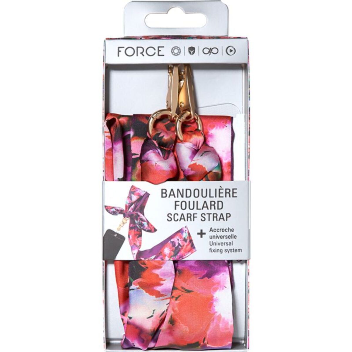Cordon téléphone FORCE CASE foulard Flower rouge