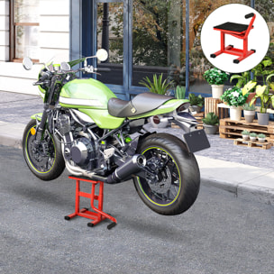Plataforma Elevadora Altura Ajustable 27,5-39,5 cm Elevador para Motocicletas con Manivela Base Antideslizante Soporte de Elevación Carga 150 kg para Reparación Motocicleta Taller Garaje