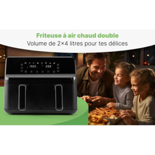 Double friteuse à air chaud 8L Noir Clatronic FR3804H-Noir