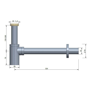 Siphon pour lavabo laiton noir mat  (SIFMBL)
