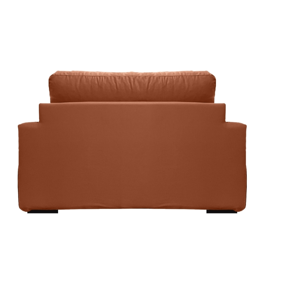 Fauteuil XL TRESSIN 145 cm fixe tissu coton Terracotta - 100% déhoussable - Fab. France