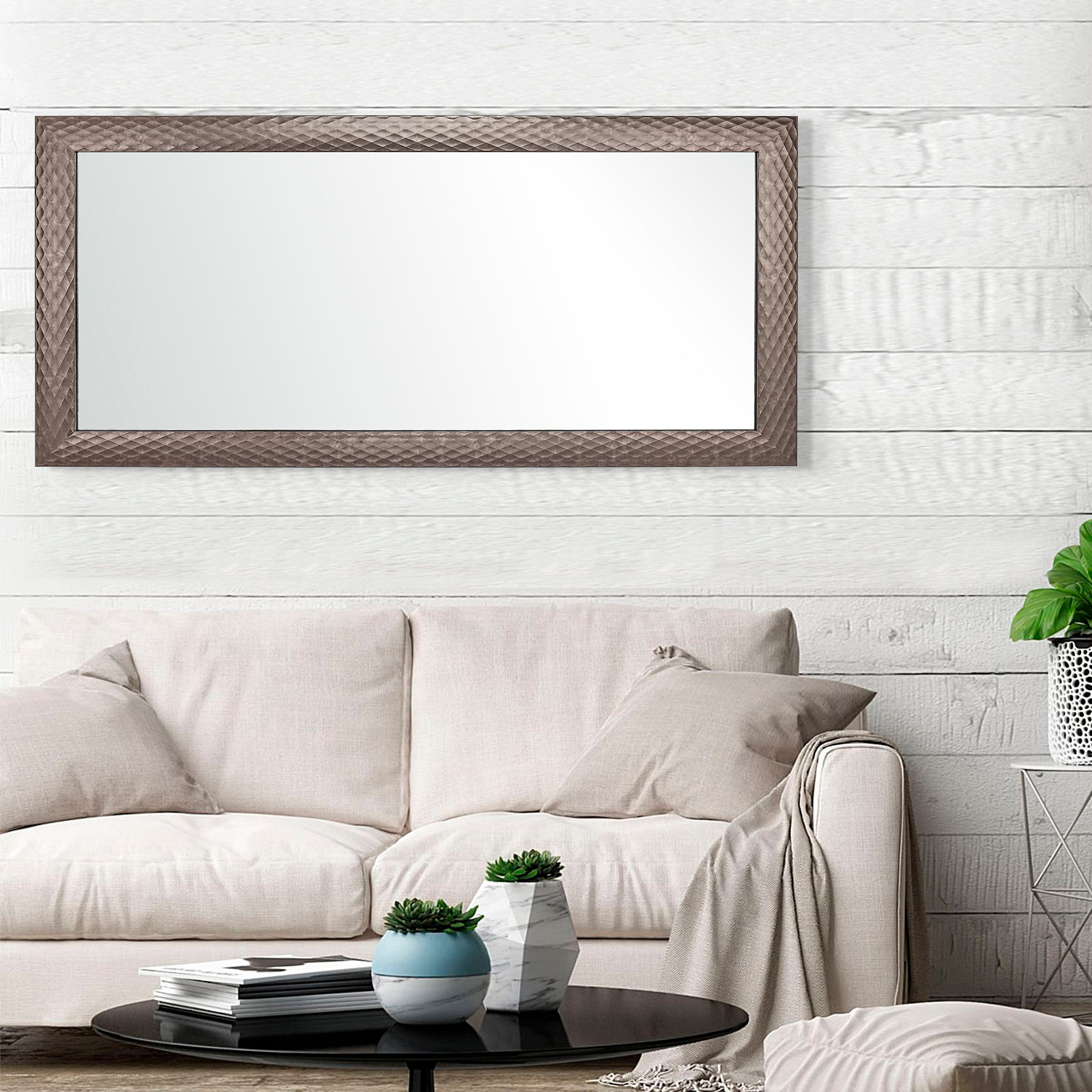 Espejo Rombo poliestireno dorado champagne 145x74x3 cm