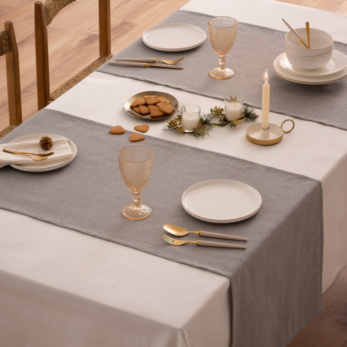 Camino de mesa EVOLET GRIS-PLATA