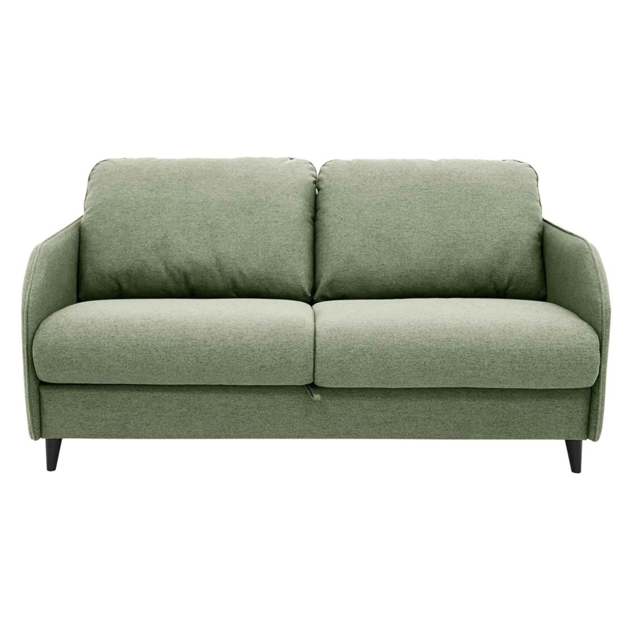 Cosmos - canapé 3 places convertible express couchage quotidien 140 cm matelas 11 cm en tissu - Vert sauge